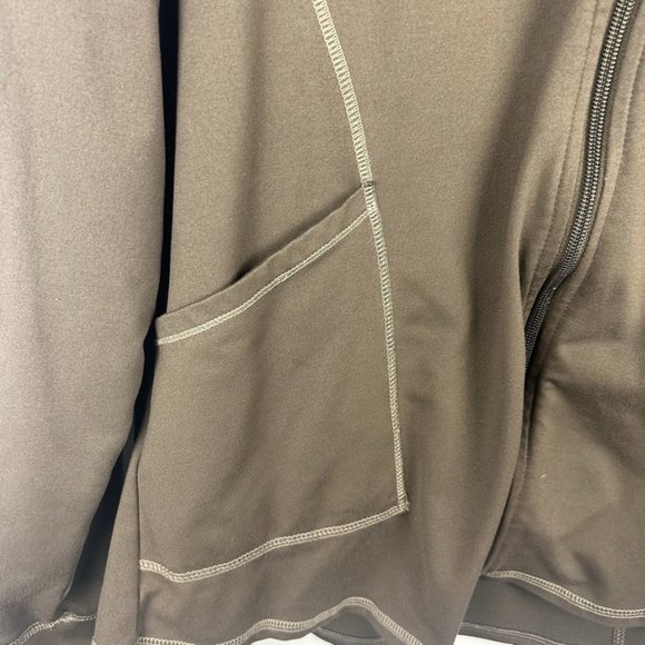 Lucy Womens Full Zip Hooded Jacket Sweater  Size XL Active Wear Athletic Brown - Picture 2 of 7